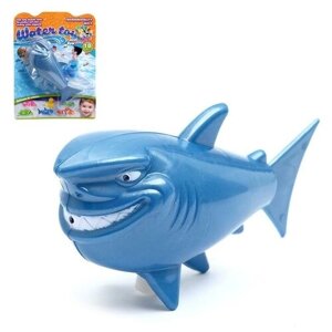 Водоплавающая игрушка "Акула", заводная, пластик, цвет голубой