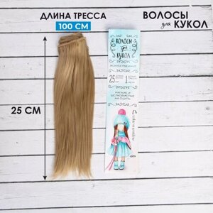 Волосы-тресс для кукол "Прямые", искусственные волосы, длина волос: 25 см, цвет № 15