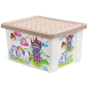 Ящик контейнер с крышкой детский для игрушек и хранения вещей*princess* 40.5*30.5*21