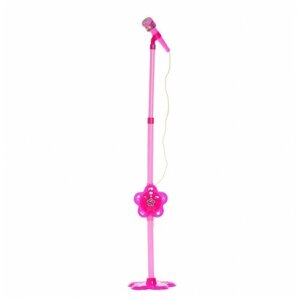 ZABIAKA Музыкальный микрофон на стойке "Волшебная музыка" розовый SL-04075A 4928771