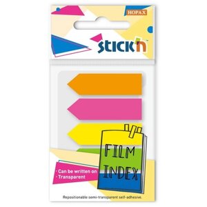 Закладки самоклеящиеся пластиковые Stick`n 27085 45x12мм 5 цветов в упаковке 20 листов стрелки