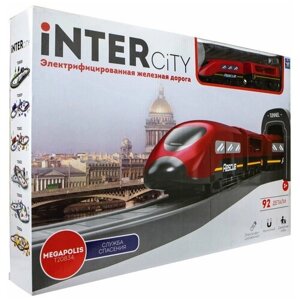 Железная дорога 1Toy InterCity Megapolis, "Служба спасения", с аксессуарами, звук, 92 детали (Т20834)