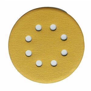 Абразивный шлифовальный круг на бумажной основе VX-Gold под липучку, 125 мм, зернистость P180, 8 отверстий