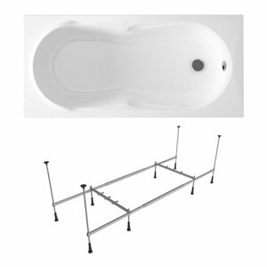 Акриловая ванна 150х70 см Lavinia Boho Easter Pro набор 2 в 1 S1-37060050: прямоугольная ванна, усиленный металлический каркас