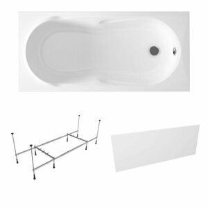 Акриловая ванна 150х70 см Lavinia Boho Easter Pro набор 3 в 1 S2-37060050: прямоугольная ванна, металлический каркас, лицевой экран