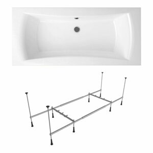 Акриловая ванна 170х75 см Lavinia Boho Evan набор 2 в 1 S1-37110170: прямоугольная ванна, усиленный металлический каркас