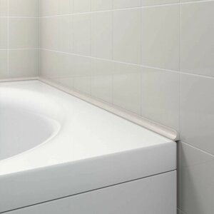 Акриловый плинтус бордюр для ванной BNV ГЛ12 75 сантиметров правая сторона, бежевый цвет, глянцевая поверхность