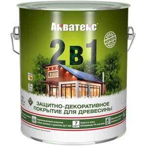 Акватекс 2 в 1 грунт-антисептик алкидный полуматовый лессирующий тик 0,8л