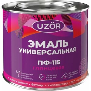 Алкидная эмаль универсальная дерево, металл Узор ПФ-115 глянцевая зеленая 1,8 кг