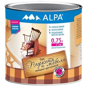 Alpa Для стен, паркета и мебели прозрачный, полуматовая, 0.75 л