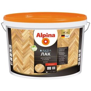 Alpina Аква для паркета и полов прозрачный, глянцевая, 10 кг, 10 л