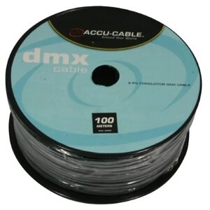American DJ AC-DMXD5/100R DMX кабель 0.25 мм2, жилы изолированные в общем медном экране + алюминиевая фольга, в общей ПВХ. O5.4мм; цвет: черный. В катушке 100м