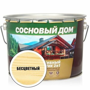 Антисептик декоративный для древесины сосновый ДОМ бесцветный (9л)