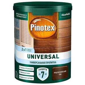 Антисептик Pinotex Universal 2 в 1 декоративный для дерева индонезийский тик 0,9 л