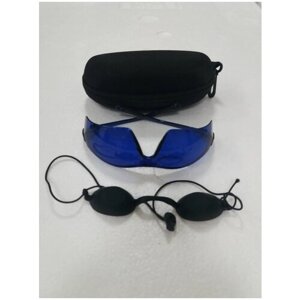 AURO Комплект: профессиональные защитные очки для лазерной эпиляции (синие) + очки пациента