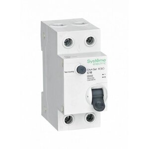 Автоматический выключатель дифференциального тока 1P+N, С16А, 4.5kA, 30мА, Тип-AС, 230В, Schneider