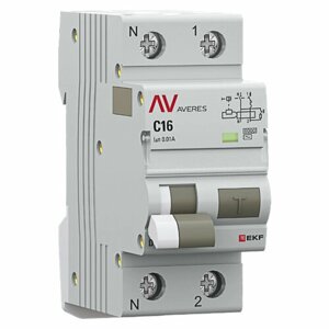Автоматический выключатель дифференциального тока DVA-6 1P-N 16А (C) 10мА (AC) 6кА EKF AVERES