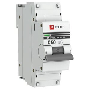 Автоматический выключатель EKF ВА 47-100 (C) 10kA 50 А