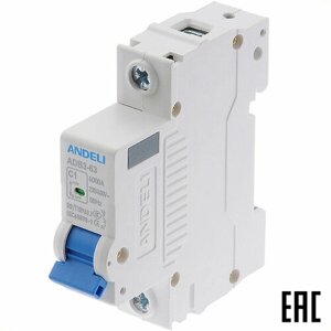 Автоматический выключатель на Din-рейку ADL01-781 ANDELI ADB3-63/1P C1A /1п/ 6кА (3 шт. в комплекте)