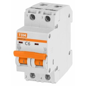 Автоматический выключатель ва47-29 2р 6а 4,5ка х-ка с TDM, TDM electric