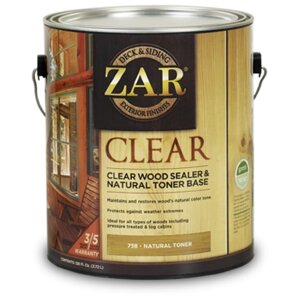 Бесцветное палубное масло по дереву (новая формула) ZAR CLEAR WOOD sealer & natural TONER BASE (0,946л.)