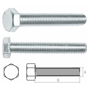 Болт М12х80 мм шестигр, цинк, кл. пр. 8.8, DIN 933 (5 кг) STARFIX (SM-76647-5)