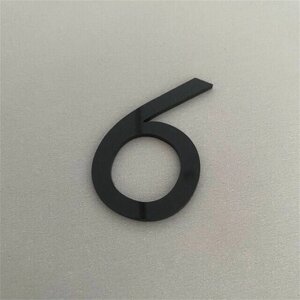 Цифра на дверь "6" глянцевая, черный
