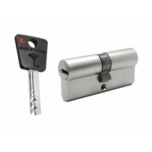 Цилиндр Mul-t-lock 7x7 ключ-ключ (размер 45х40 мм) - Никель, Флажок