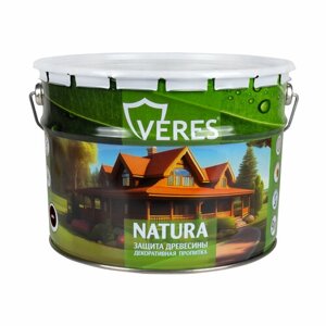 Декоративная пропитка для дерева Veres Natura, полуматовая, 9 л, орех