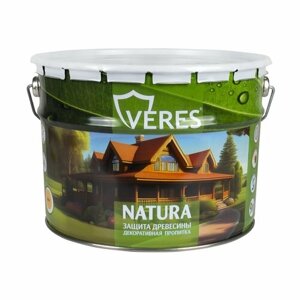 Декоративная пропитка для дерева Veres Natura, полуматовая, 9 л, сосна