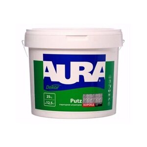 Декоративное покрытие Aura Dekor Putz короед 3.0, 3 мм, белый, 25 кг