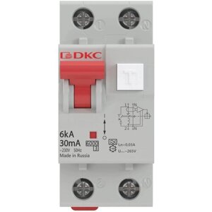 Дифференциальный автомат DKC MDR63 2П 30 мА C 6 кА A электромеханический