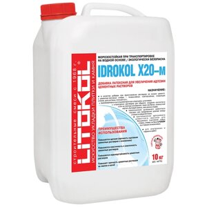 Добавка латексная Litokol Idrokol X20-m 10 кг белая канистра