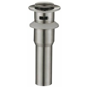 Донный клапан BELBAGNO BB-PCU-02-IN для накладных раковин с системой Клик-клак с переливом, нержавеющая сталь, сатин