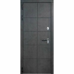 Дверь металлическая каре термо черный муар/бетон графит/бетон снежный 960_ левая