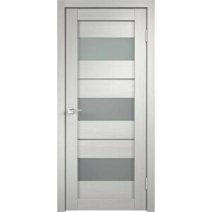 Дверь межкомнатная VellDoris DUPLEX 12, дуб белый, 800x2000, LR, стекло мателюкс, без врезки замка и петель