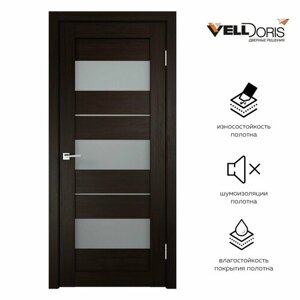 Дверь межкомнатная VellDoris DUPLEX 12, венге, 700x2000, LR, стекло мателюкс, без врезки замка и петель