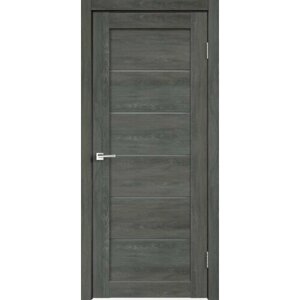 Дверь межкомнатная VellDoris LINEA 1, дуб шале графит, 600x2000, LR, стекло мателюкс, без врезки замка и петель