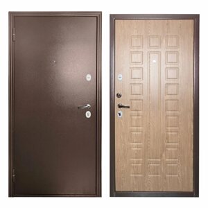 Дверь входная для квартиры Proline Apartment 870х2050 левая, тепло-шумоизоляция, антикоррозийная защита, коричневый/бежевый