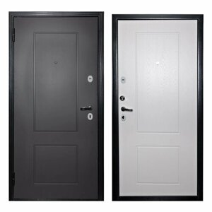 Дверь входная для квартиры Unicorn Apartment X 870х2050 левый, тепло-шумоизоляция, антикоррозийная защита, черный/белый