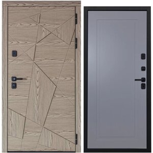 Дверь входная металлическая DIVA 97/1 2050x960 Правая Дуб натуральный - Н10 Силк Маус, тепло-шумоизоляция, антикоррозийная защита для квартиры