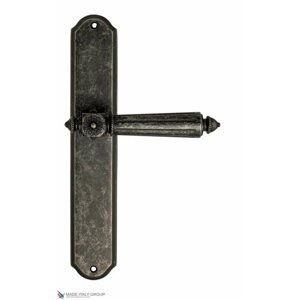 Дверная ручка на планке Venezia CASTELLO PL02 античное серебро