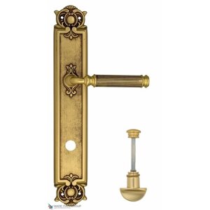 Дверная ручка на планке Venezia MOSCA WC-2 PL97 французcкое золото + коричневый