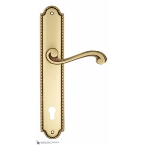 Дверная ручка на планке Venezia VIVALDI CYL PL98 французское золото + коричневый