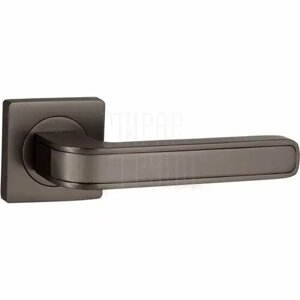 Дверная ручка Punto (Пунто) на квадратной розетке "FUTURA" ZQ графит + чёрный никель