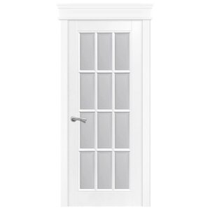 Дверное полотно "Решетка " 900*2000 Эмаль , цвет белый, стекло фотопечать, белое