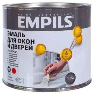 Эмаль алкидная (А) Empils для окон и дверей, глянцевая, белый, 1.9 кг, 1.5 л