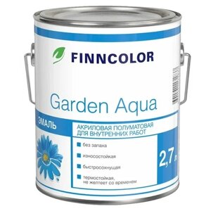 Эмаль FINNCOLOR Garden aqua, А, полуматовая, белый, 2.7 кг, 2.7 л