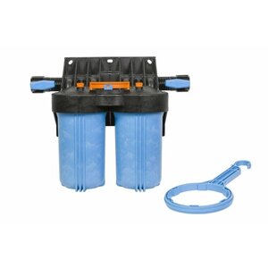 Фильтр для очистки воды от механических загрязнений двойной 1 M 10" T2 (две ступени очистки, размер BIG BLUE 10", два картриджа в комплекте)