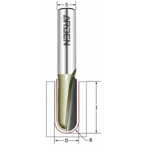 Фреза пазовая круглый нос пальчиковая R 12,7 S 12 D 25,4x31,8 ARDEN 204260